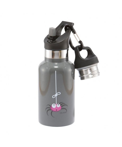 Carl Oscar TEMP Bottle - Butelka termiczna ze słomką ze szlachetnej stali nierdzewnej Grey - Spider