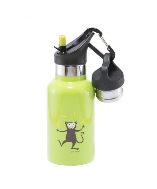 Carl Oscar TEMP Bottle - Butelka termiczna ze słomką ze szlachetnej stali nierdzewnej Lime - Monkey
