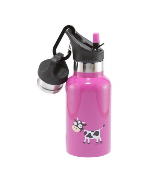 Carl Oscar TEMP Bottle - Butelka termiczna ze słomką ze szlachetnej stali nierdzewnej Purple - Cow