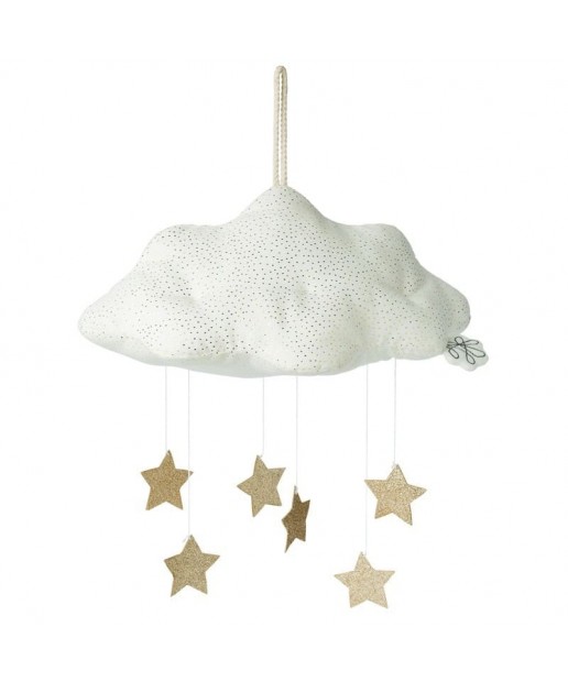 Picca LouLou - Zawieszka mobile Sparkle Cloud WHITE with Stars 34 cm