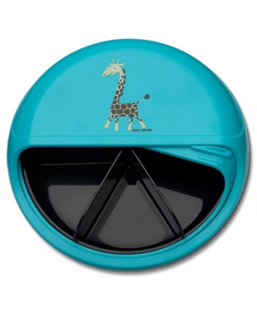 Carl Oscar BIG SnackDISC™ 5 komorowy obrotowy pojemnik na przekąski Tourquise - Giraffe