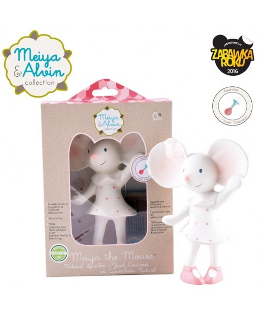 Meiya & Alvin - Gryzak piszczący z organicznego kauczuku Hevea Meiya Mouse
