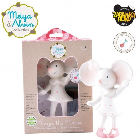 Meiya & Alvin - Gryzak piszczący z organicznego kauczuku Hevea Meiya Mouse