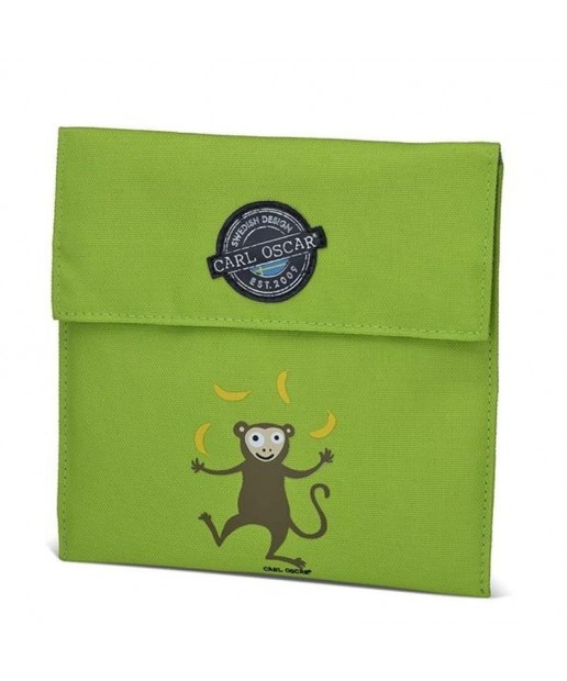 Carl Oscar Pack'n'Snack Sandwich Bag torebka termiczna na kanapki Lime - Monkey