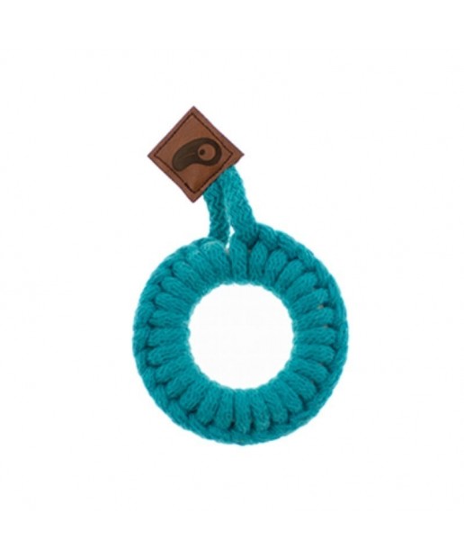 Hi Little One - gryzak sznurkowy Ring Teether wood and cotton Dark Teal