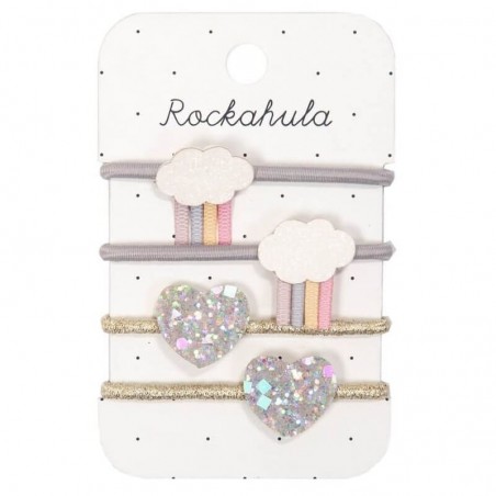 Rockahula Kids - 4 gumki do włosów Rainy Cloud Pastel
