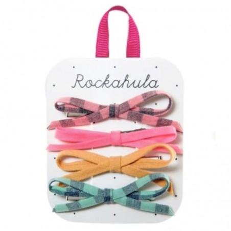 Rockahula Kids - 4 spinki do włosów Happy Days Skinny Bow