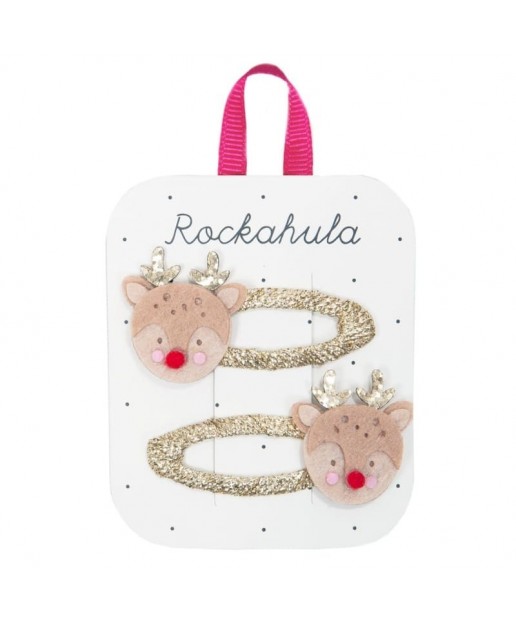 Rockahula Kids - 2 spinki do włosów Little Reindeer