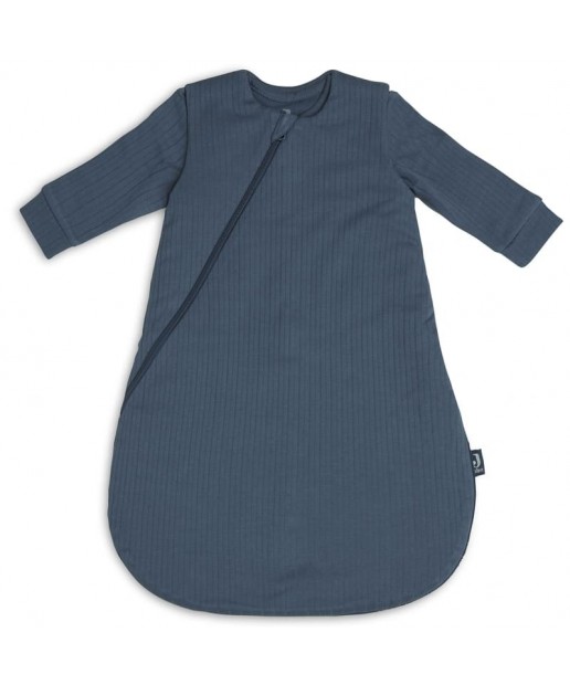 Jollein - Śpiworek niemowlęcy całoroczny 4 Pory Roku 2 śpiworkowy Basic Stripe Jeans Blue 60 cm
