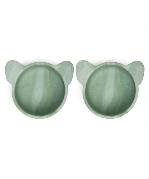 nuuroo - 2 miseczki silikonowe na przekąski Rosa Light Green