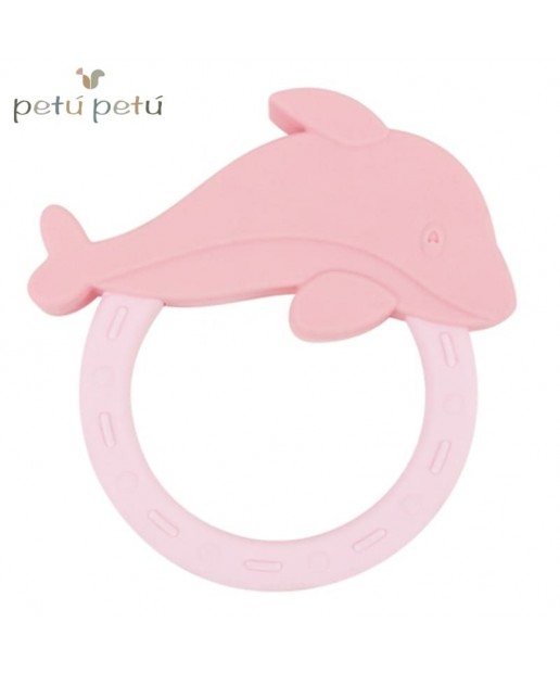 Petú Petú - gryzak silikonowy Delfinek Różowy