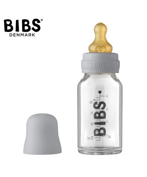 BIBS - Antykolkowa Butelka Szklana dla Niemowląt 110 ml CLOUD