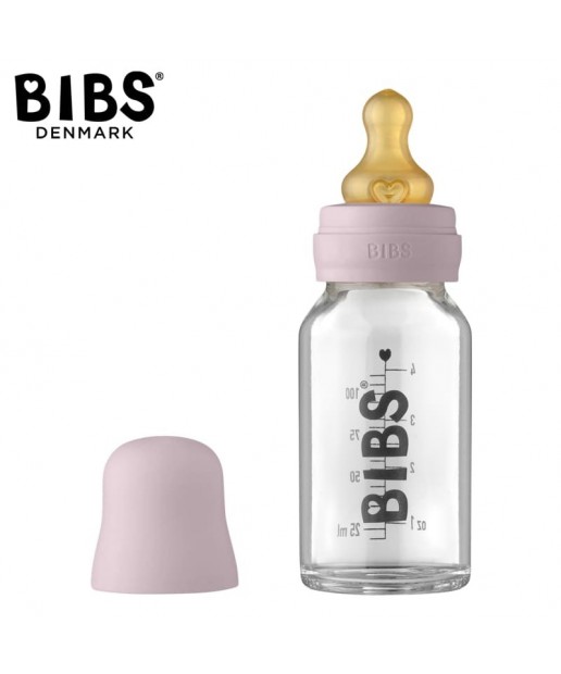 BIBS BABY GLASS BOTTLE DUSKY LILAC Antykolkowa Butelka Szklana dla Noworodków 110 ml