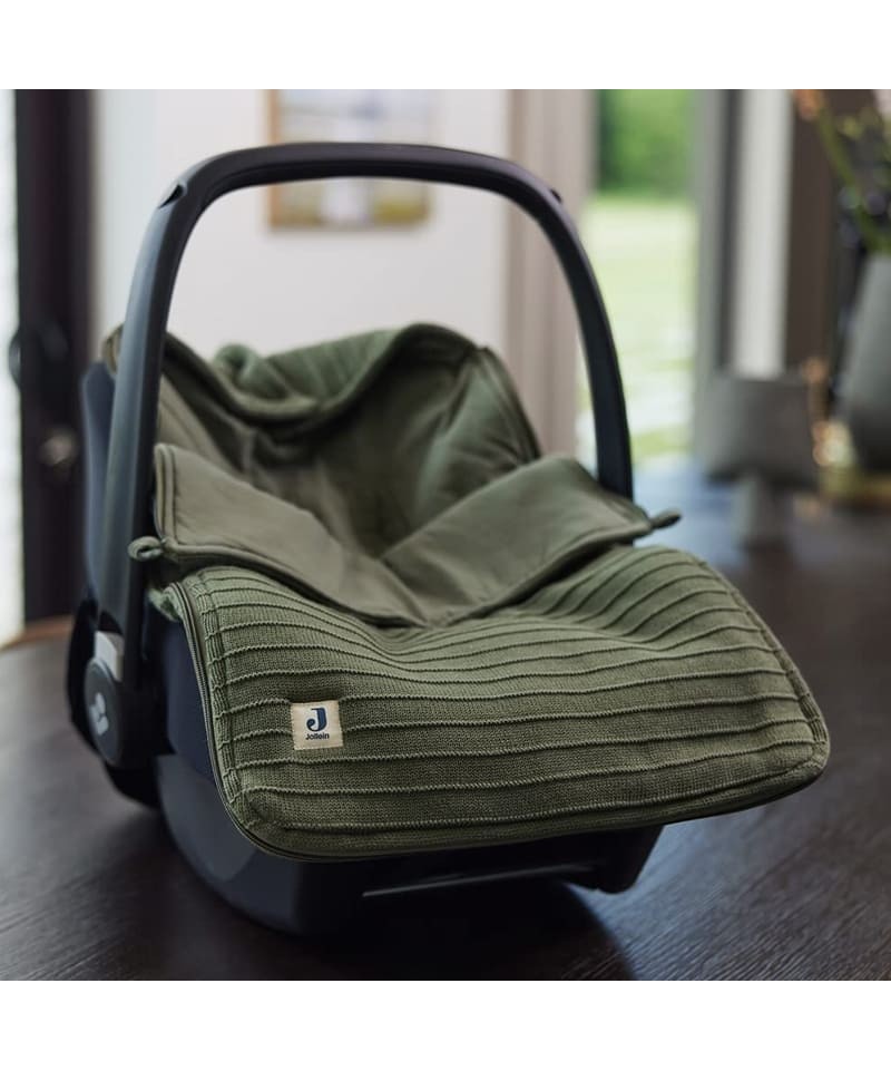 Jollein - Śpiworek oddychający do wózka i fotelika Pure Knit Leaf Green