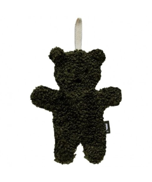 Jollein - Przytulanka dou dou z zawieszką na smoczek Teddy Bear Leaf Green