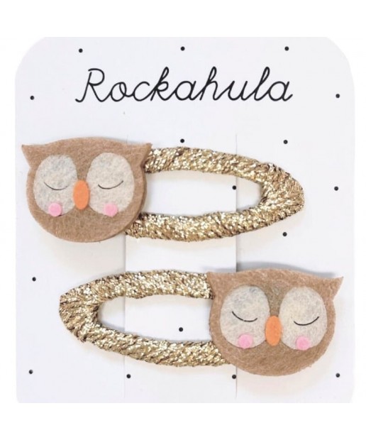 Rockahula Kids - 2 spinki do włosów Sleepy Owl