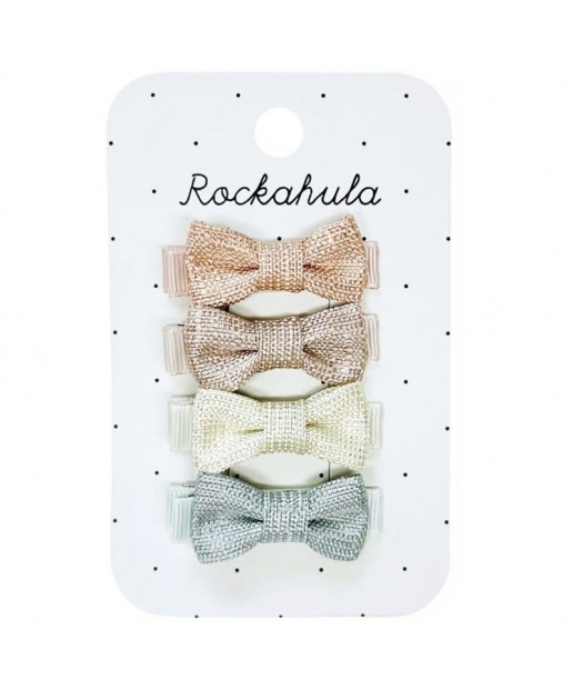 Rockahula Kids - 4 spinki do włosów Nordic Shimmer Mini Bow