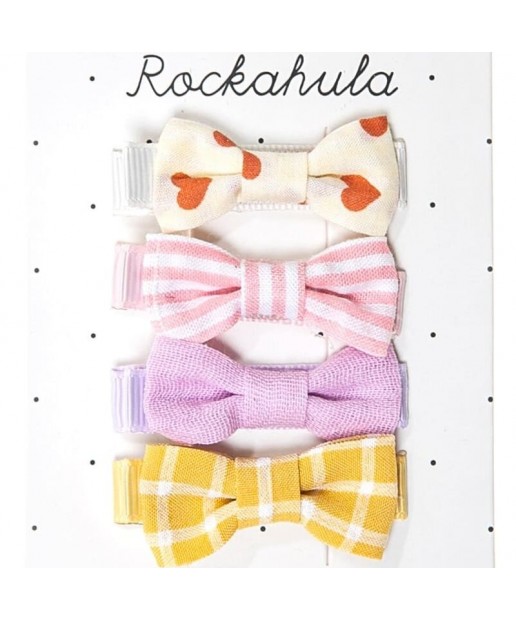 Rockahula Kids - 4 spinki do włosów Wanderlust Fabric Bow