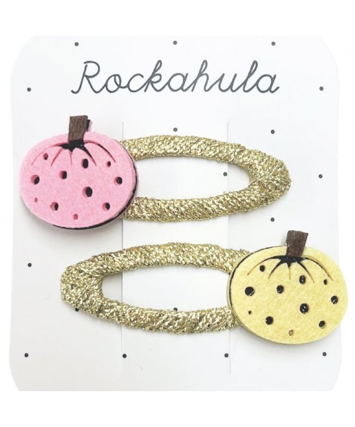 Rockahula Kids - 2 spinki do włosów Spotty Pumpkin