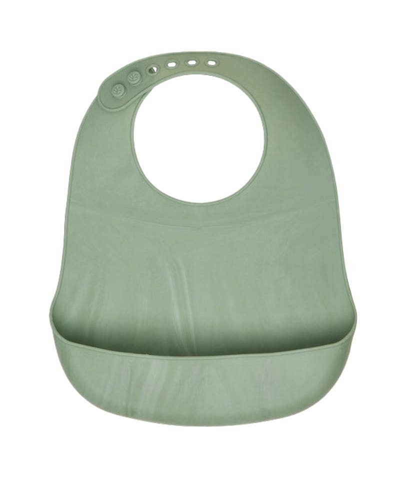nuuroo - śliniak silikonowy z kieszonką Tex Light Green