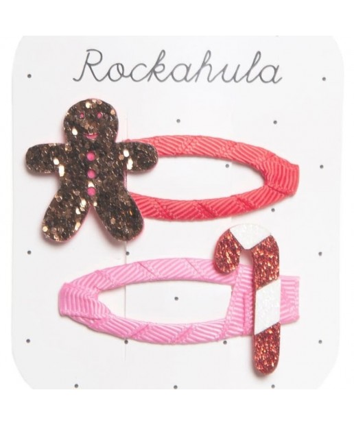 Rockahula Kids - 2 spinki do włosów Gingerbread And Candy Cane