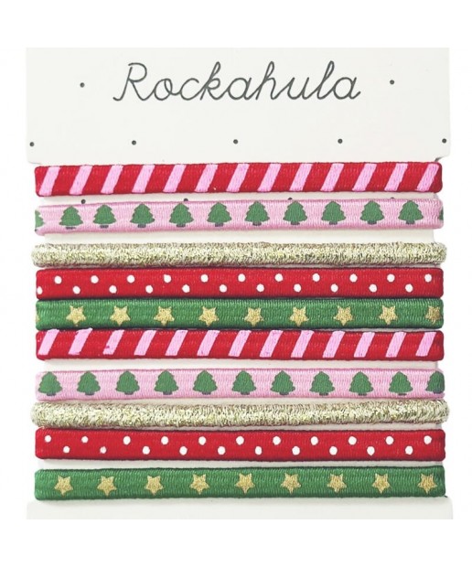 Rockahula Kids - 10 gumek do włosów Jolly Xmas Elastic