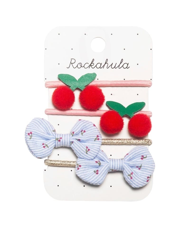 Rockahula Kids gumki do włosów dla dziewczynki 4 szt. Sweet Cherry Bow