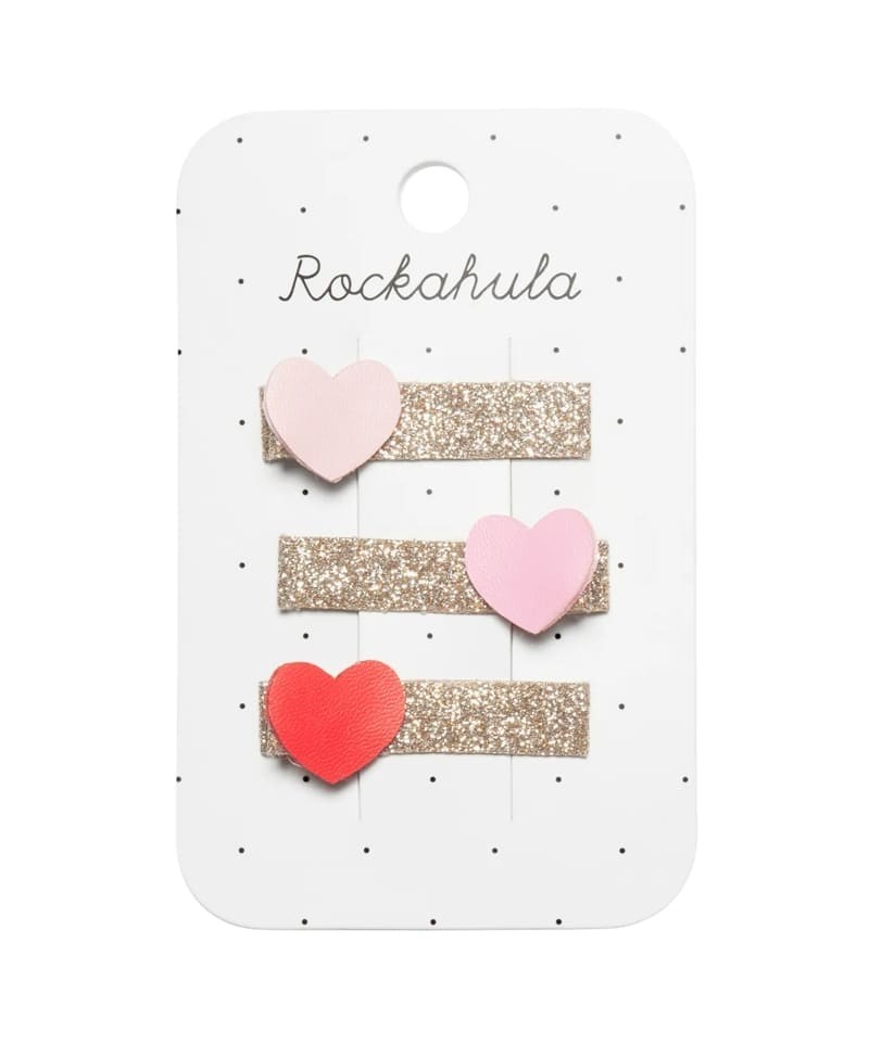 Rockahula Kids spinki do włosów dla dziewczynki 3 szt. Heartbreaker Glitter Bar