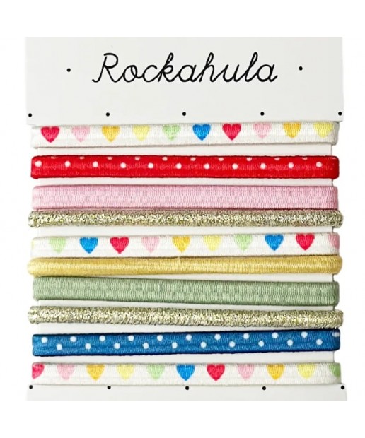Rockahula Kids - 10 gumek do włosów Rainbow Hearts Elastic Pony Pack